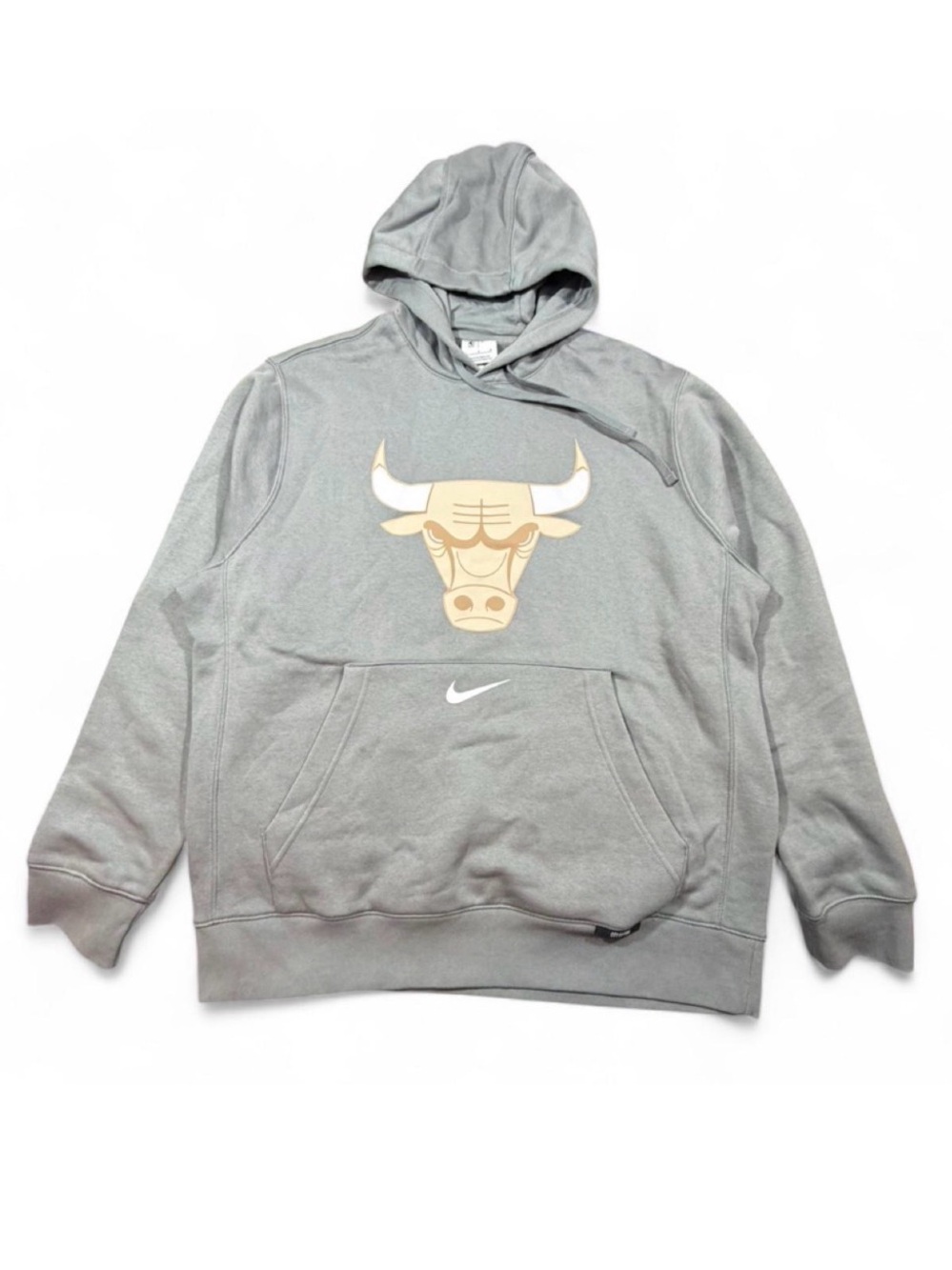 Nike NBA Chicago Bulls Gray Pullover Hoodie Size Large Basketball Sweatshirt